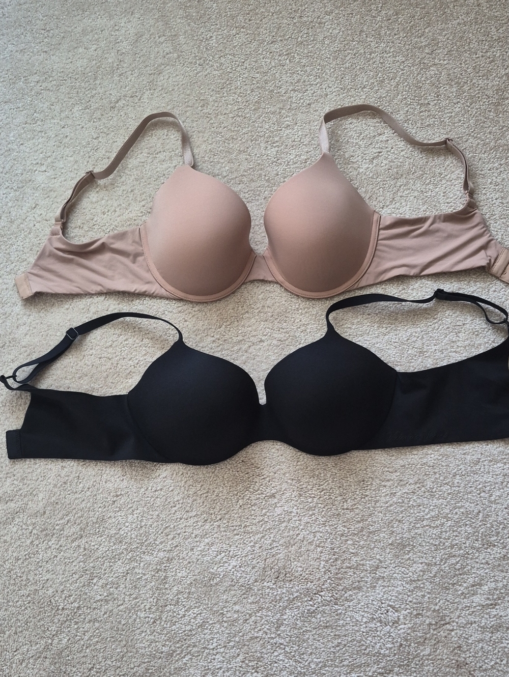 Victoria's Secret Smooth Molded Bras - Black and Nude